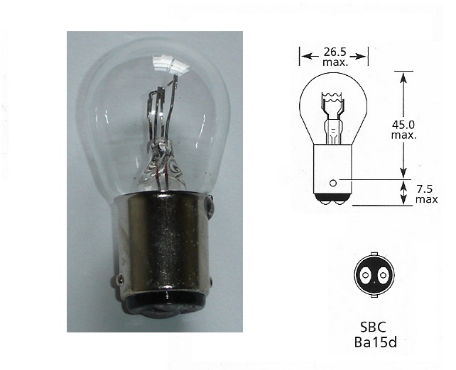 6 volt 21/5 watt SBC Ba15d